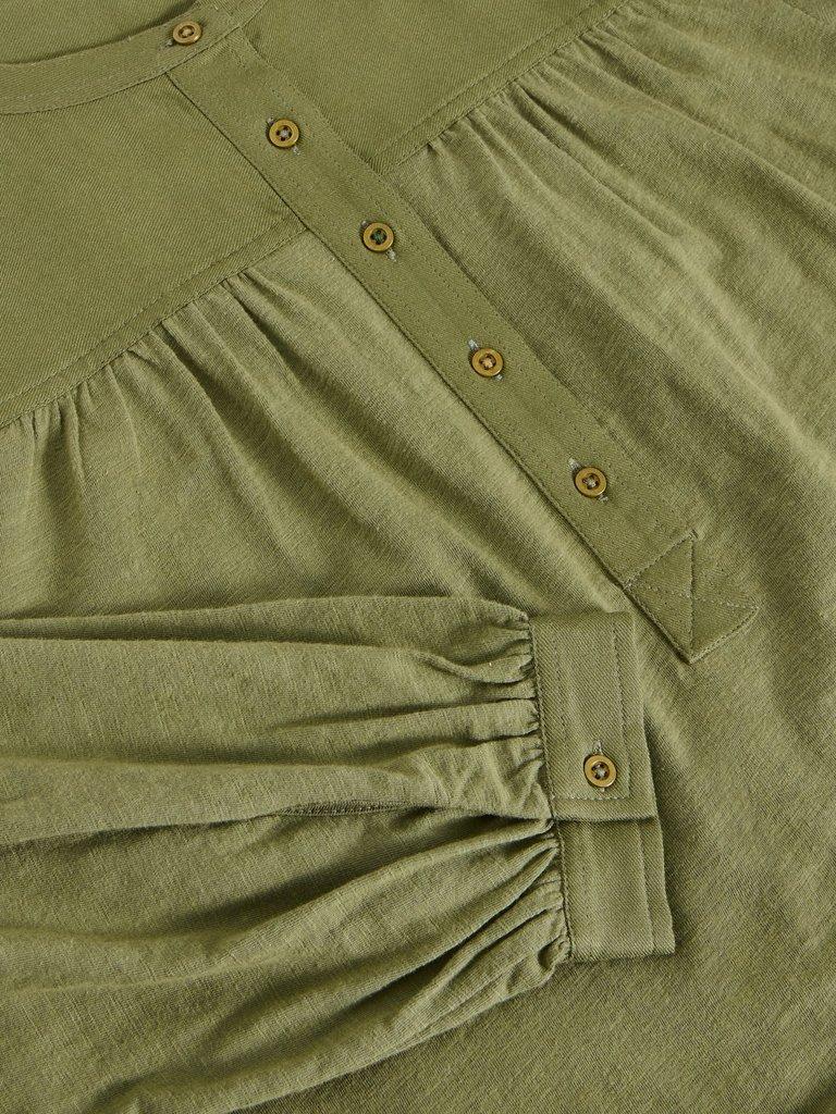 ELOISE MIX SHIRT in KHAKI GRN - FLAT DETAIL