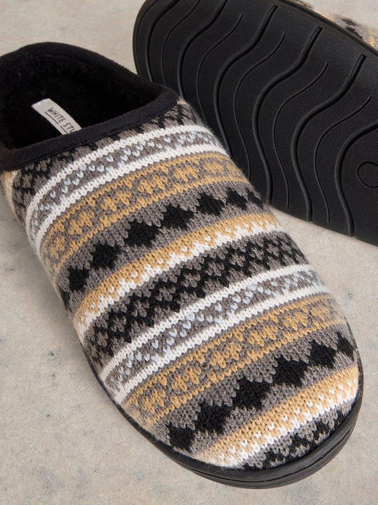 Knit Mule Slipper in GREY MLT - FLAT DETAIL