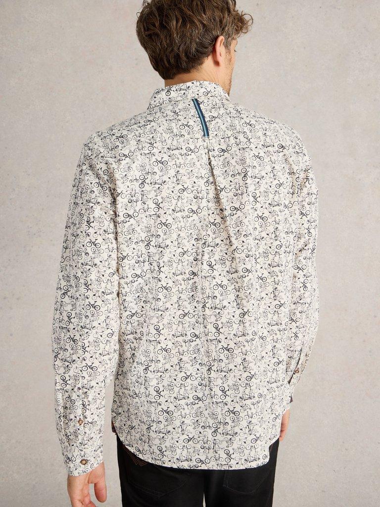 Bike Printed Shirt in NAT MLT - MODEL BACK