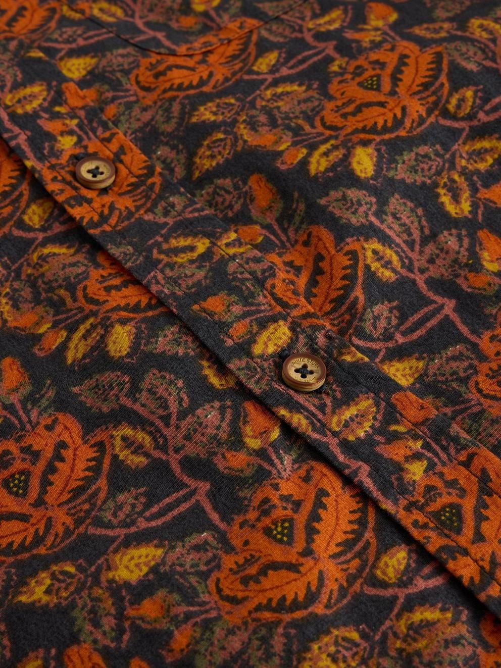 Block Floral Printed Shirt in BROWN MLT - FLAT DETAIL