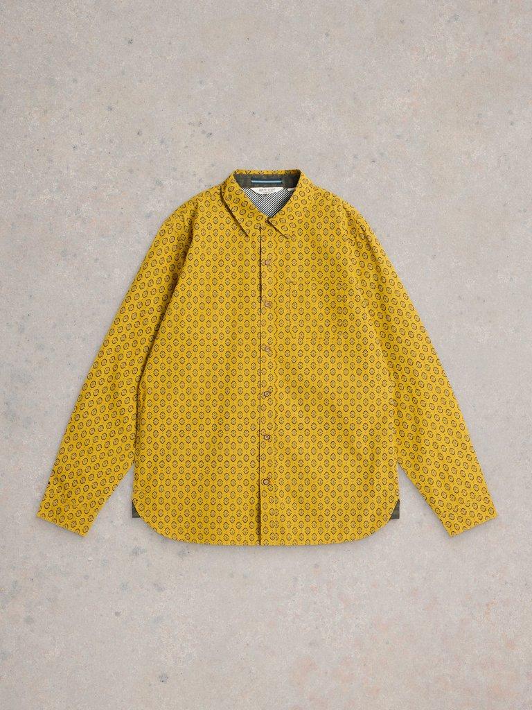 Tile Printed Shirt in YELLOW MLT - FLAT FRONT