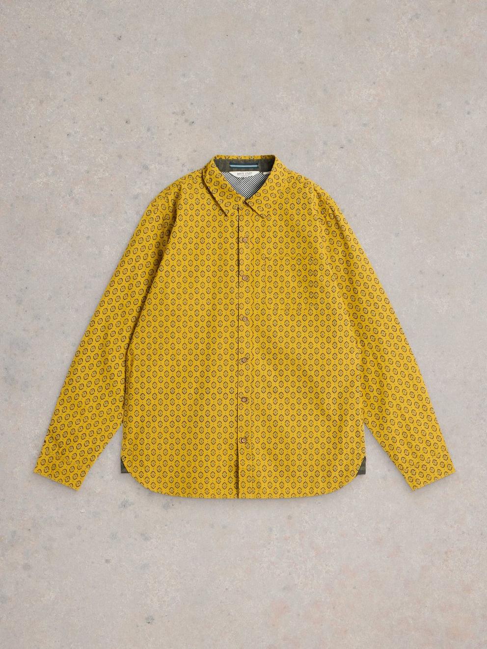 Tile Printed Shirt in YELLOW MLT - FLAT FRONT