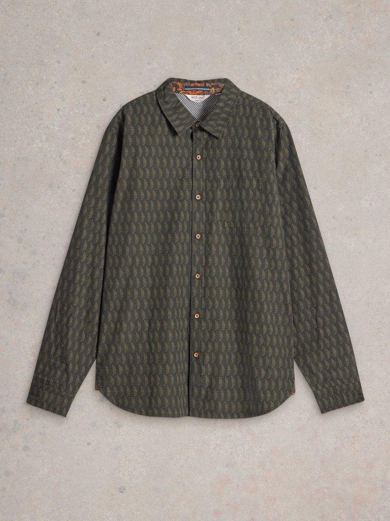 Linear Half Printed Shirt in GREEN PR - FLAT FRONT