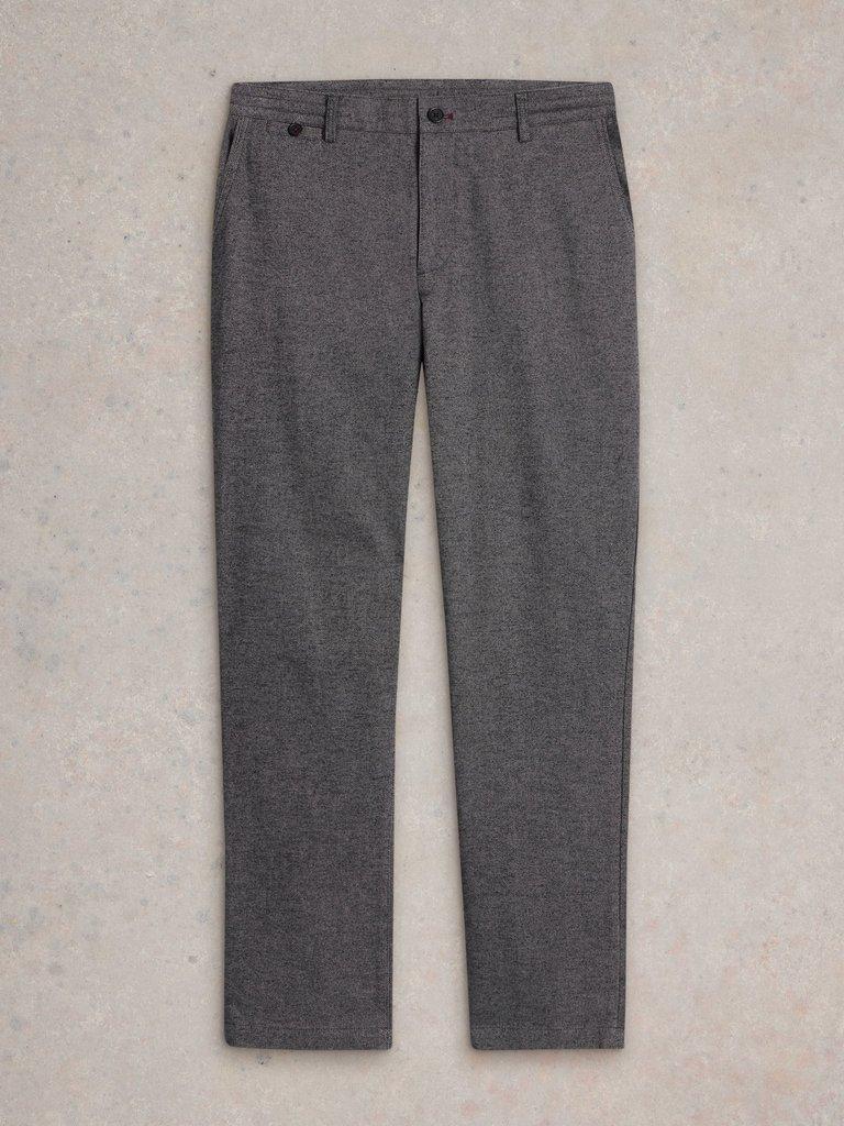 Sutton Textured Trouser in CHARC GREY - FLAT FRONT