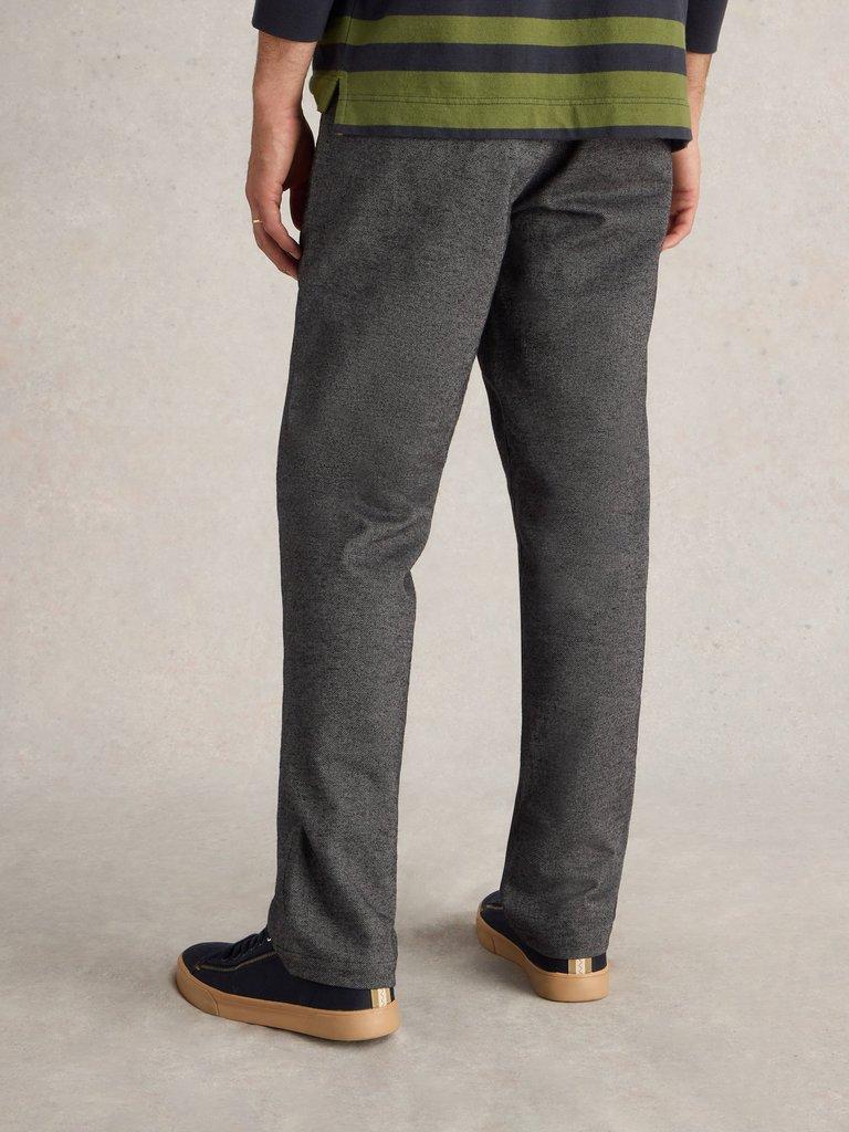 Sutton Textured Trouser in CHARC GREY - MODEL BACK