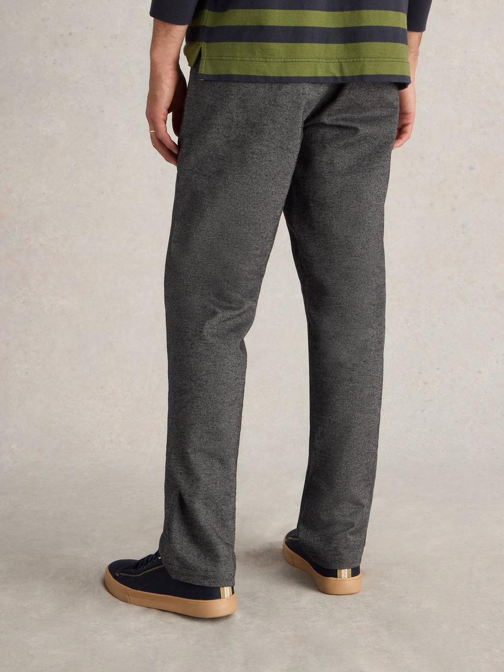 Sutton Textured Trouser in CHARC GREY - MODEL BACK