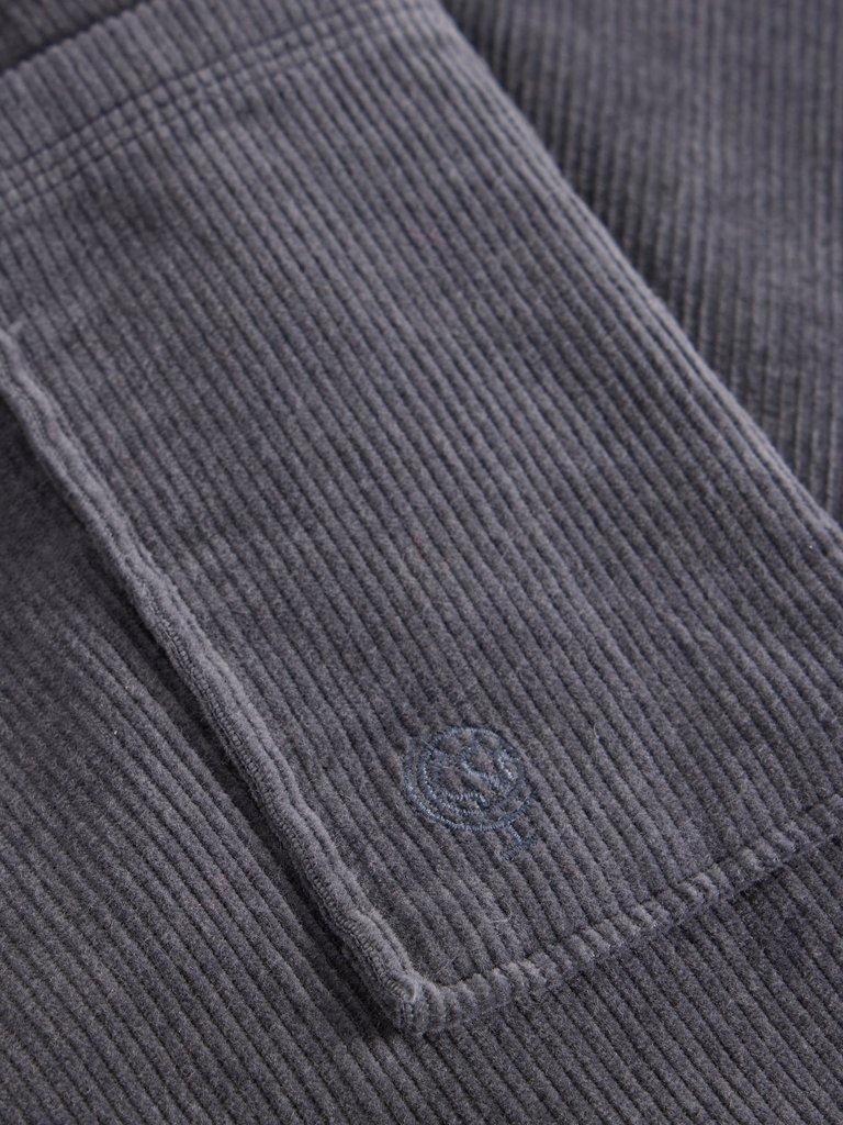 Cord Cargo Trouser in CHARC GREY - FLAT DETAIL