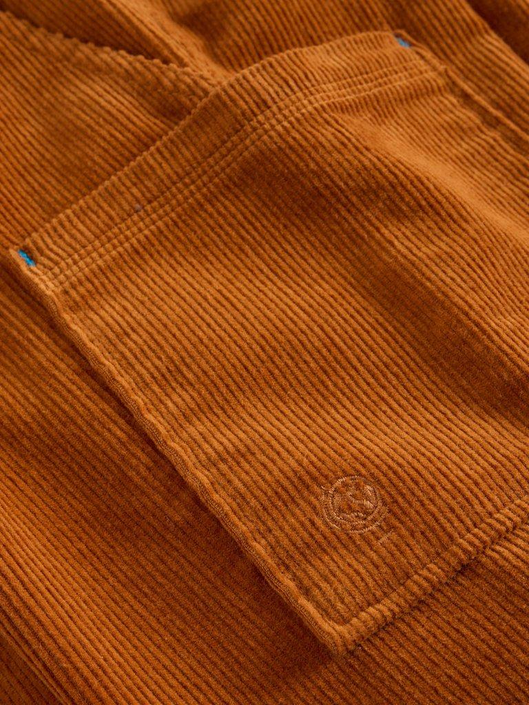 Cord Cargo Trouser in DK ORANGE - FLAT DETAIL