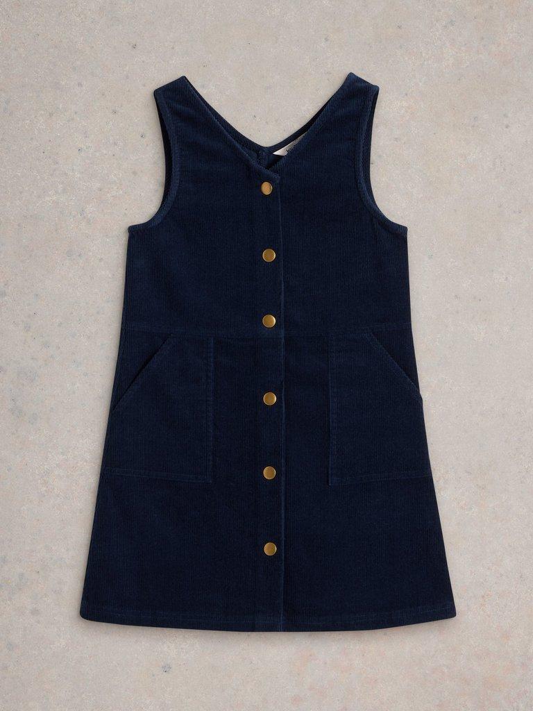 Cord Pinafore in DARK NAVY - FLAT FRONT