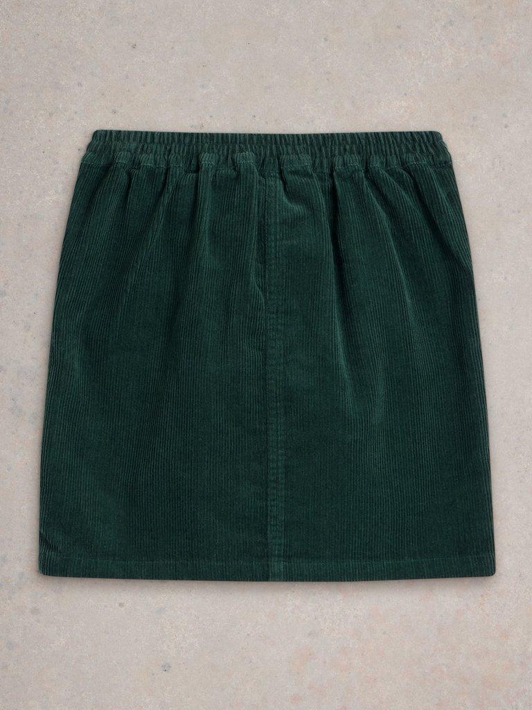 Girls Cord Skirt in DK GREEN - FLAT BACK