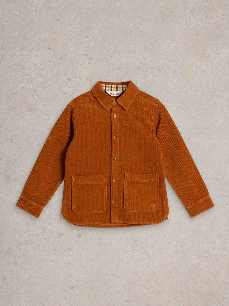 Cord Organic Overshirt in DK ORANGE - FLAT FRONT