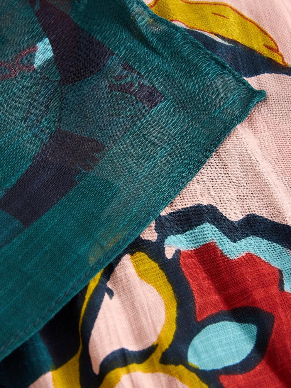 Horsing Around Scarf in NAVY MULTI - FLAT DETAIL