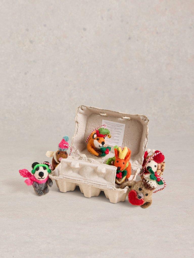 Woodland Party Egg Box in NAT MLT - FLAT FRONT