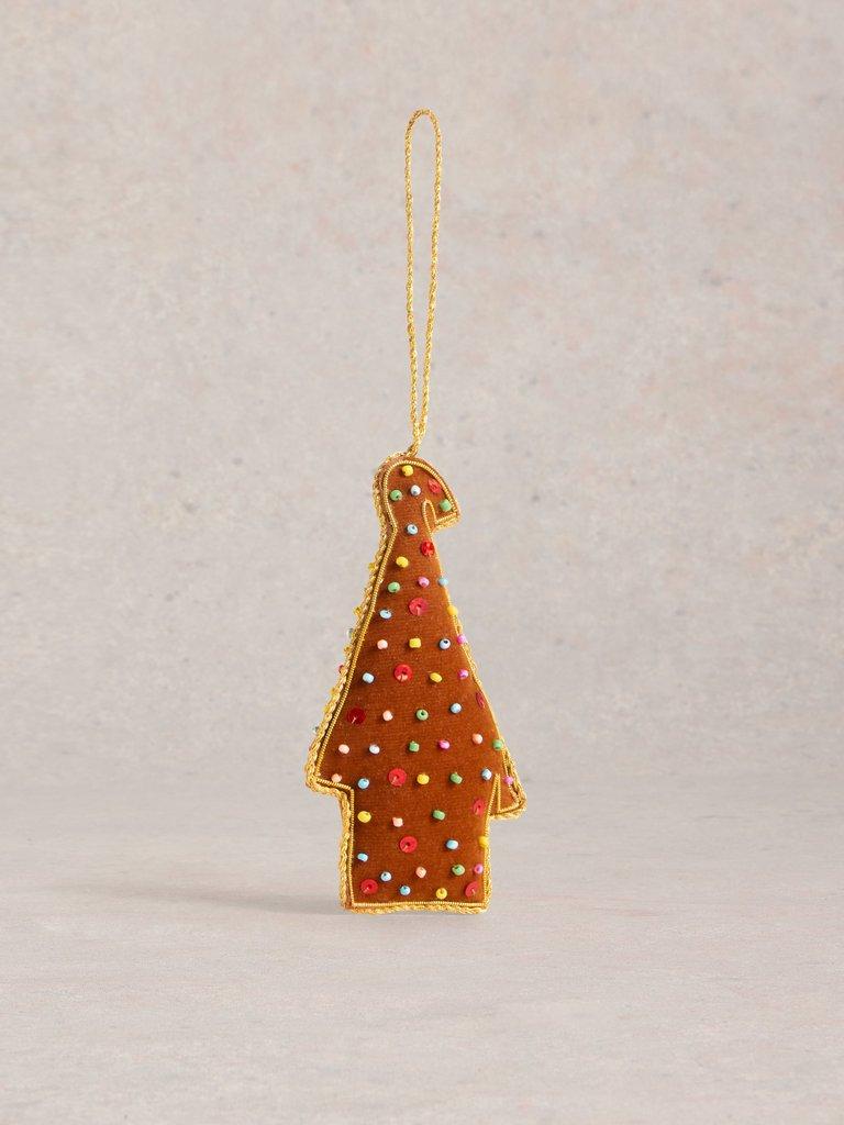 Gingerbread Hanging Decoration in BROWN MLT - FLAT BACK