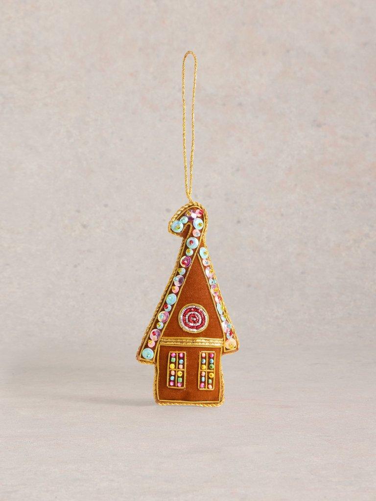 Gingerbread Hanging Decoration in BROWN MLT - FLAT FRONT