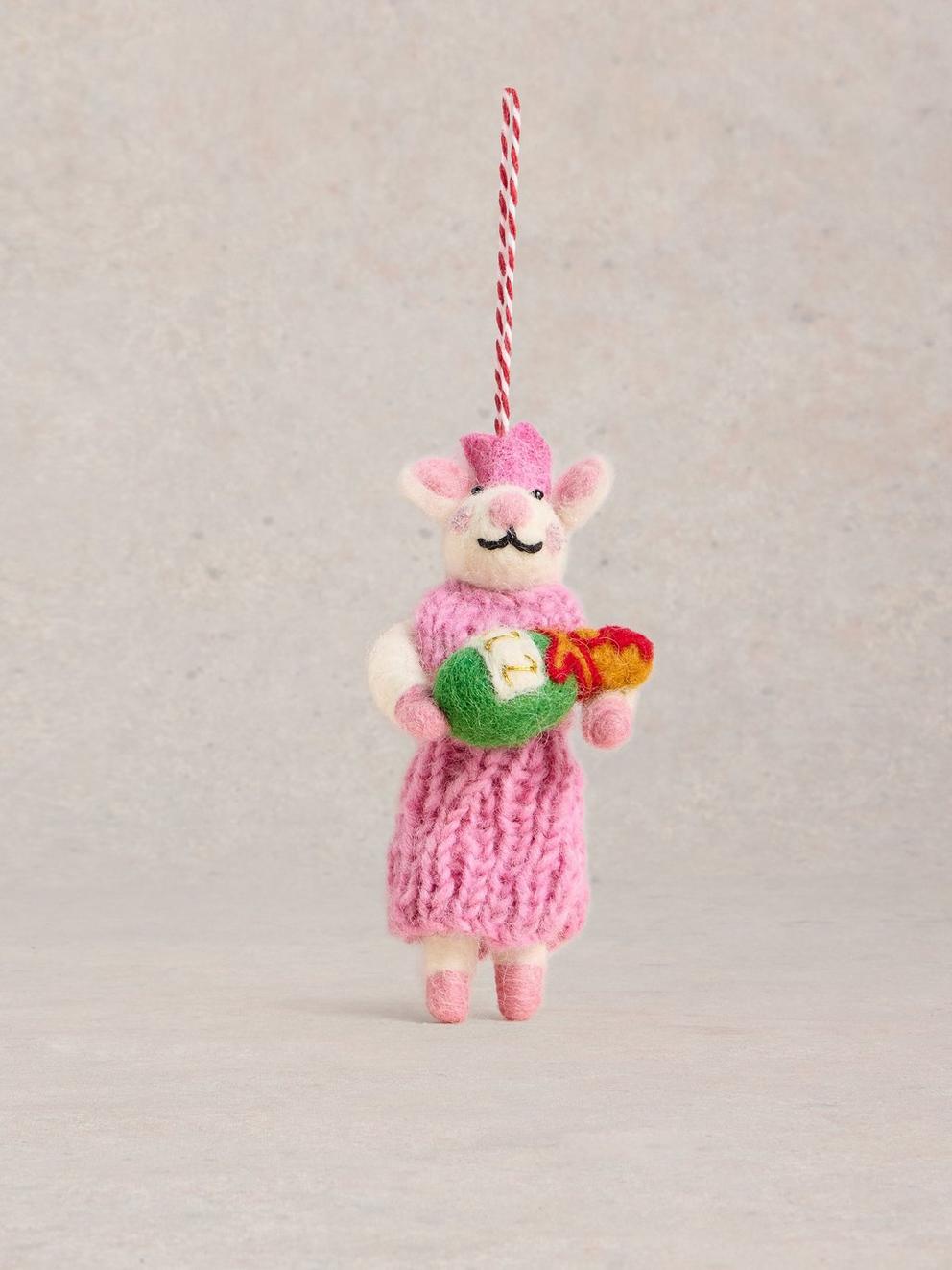 Fizz Mouse Hanging Dec in PINK MLT - FLAT FRONT