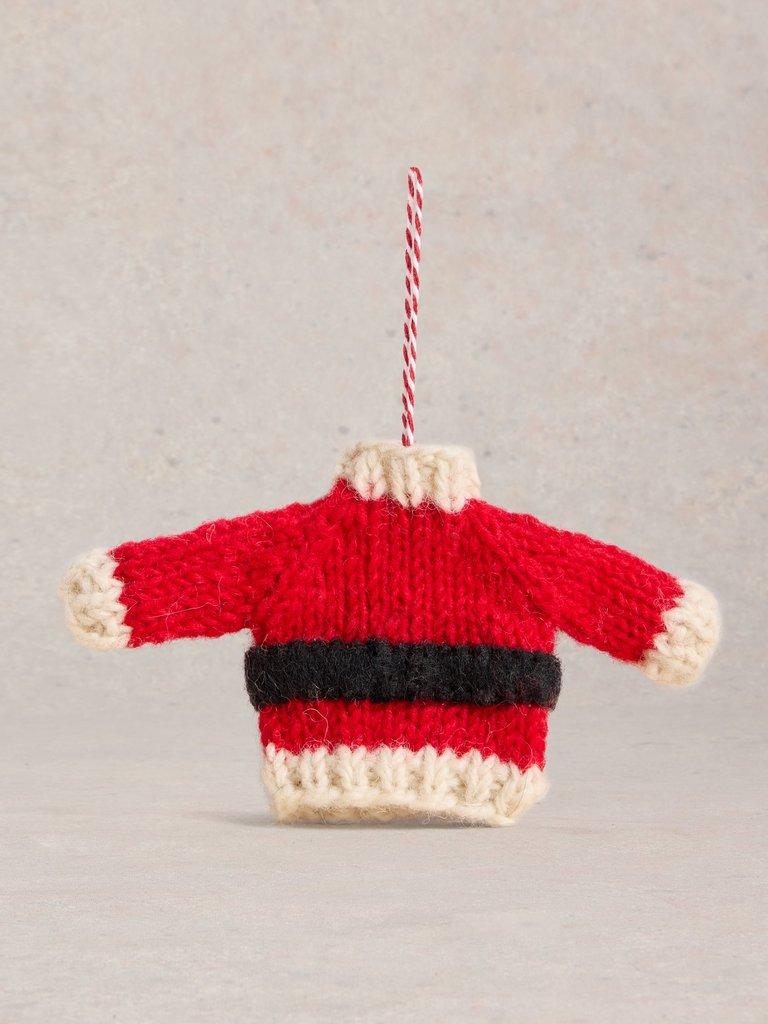 Santa Jumper Hanging Dec in RED MLT - FLAT DETAIL