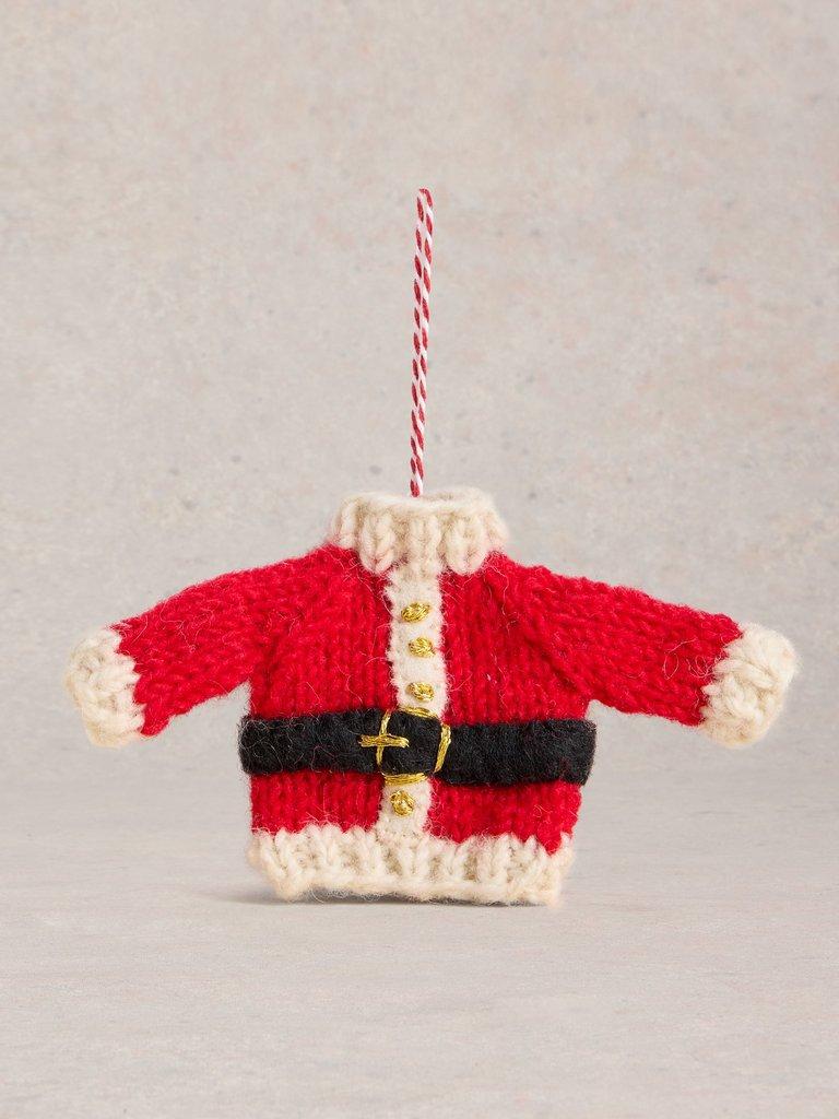 Santa Jumper Hanging Dec in RED MLT - FLAT FRONT