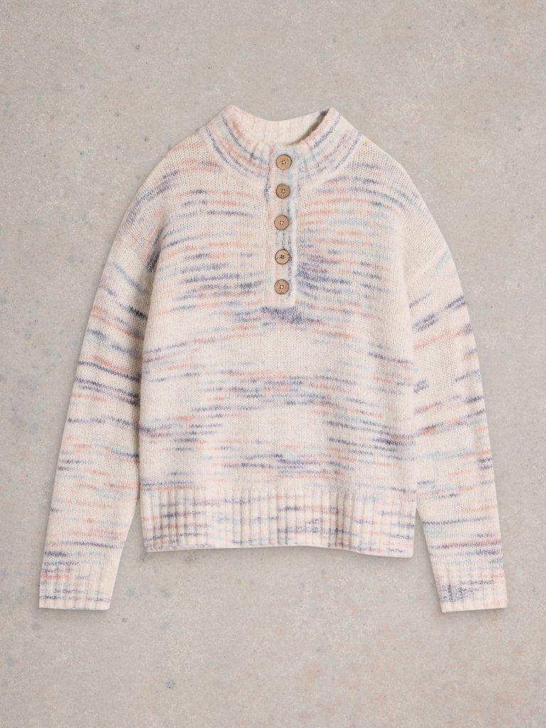 BELLA BUTTON JUMPER in IVORY MLT - FLAT FRONT