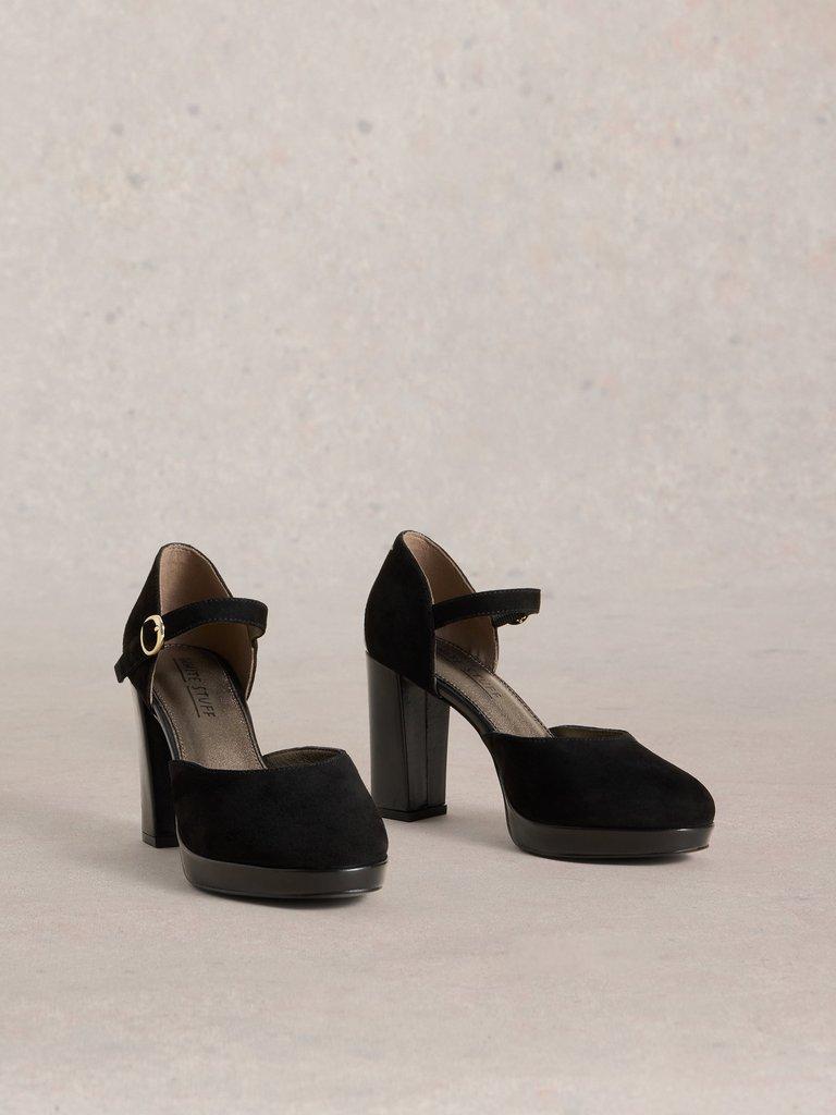 Priscilla Platform Shoe in PURE BLK - FLAT FRONT