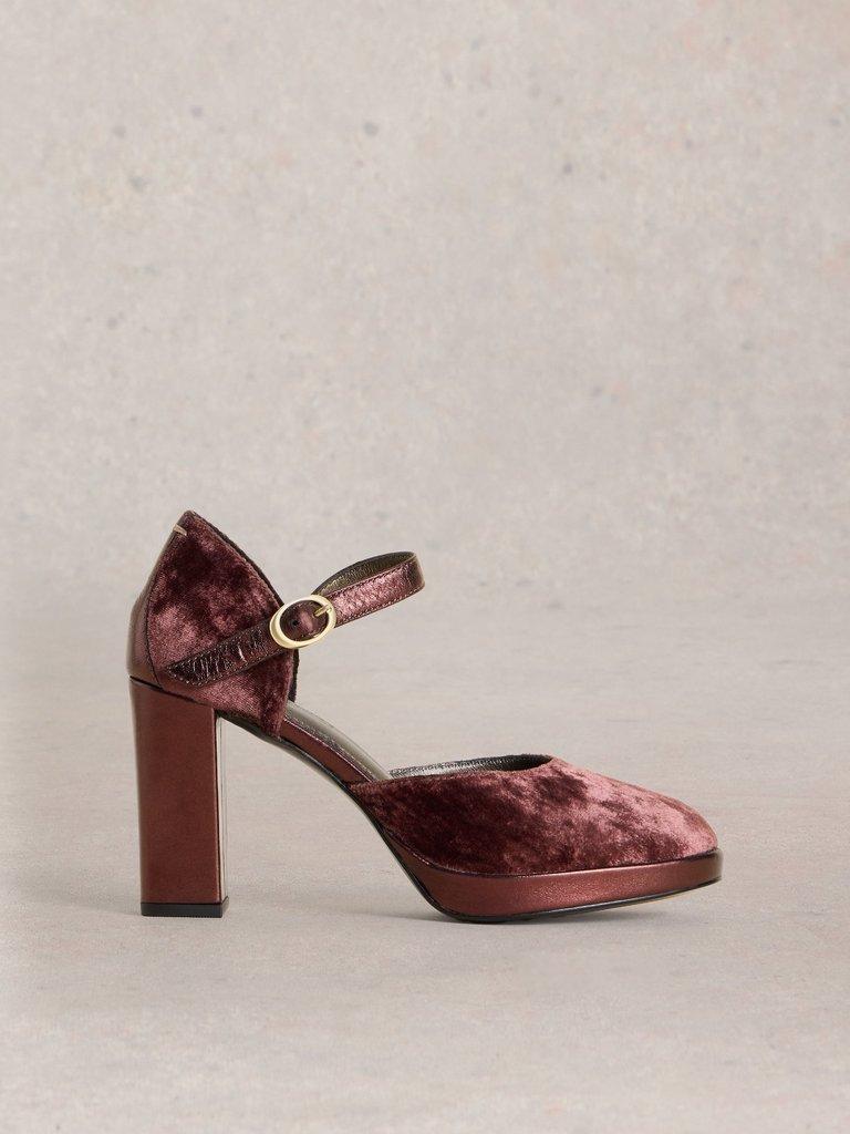 Priscilla Velvet Platform Shoe in DK PLUM - LIFESTYLE