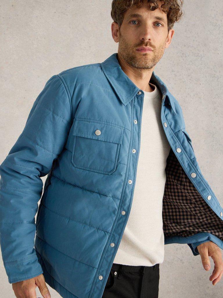 Sussex Padded Jacket in DK BLUE - MODEL DETAIL