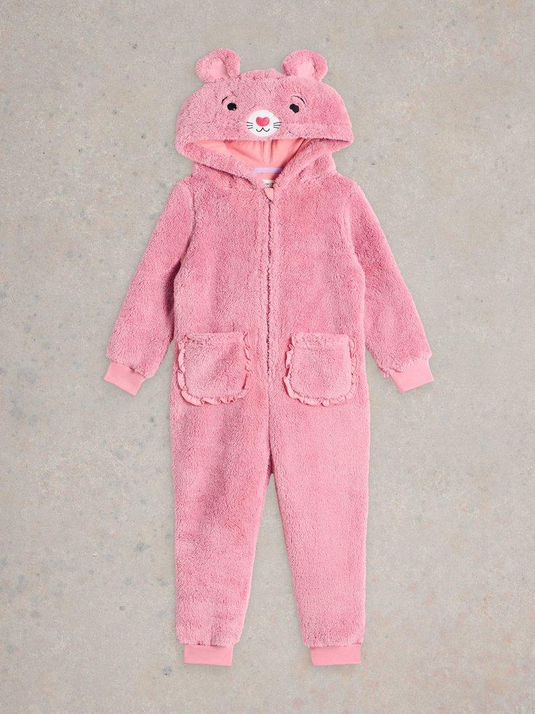 Girls Mouse Onesie in MID PINK - FLAT FRONT