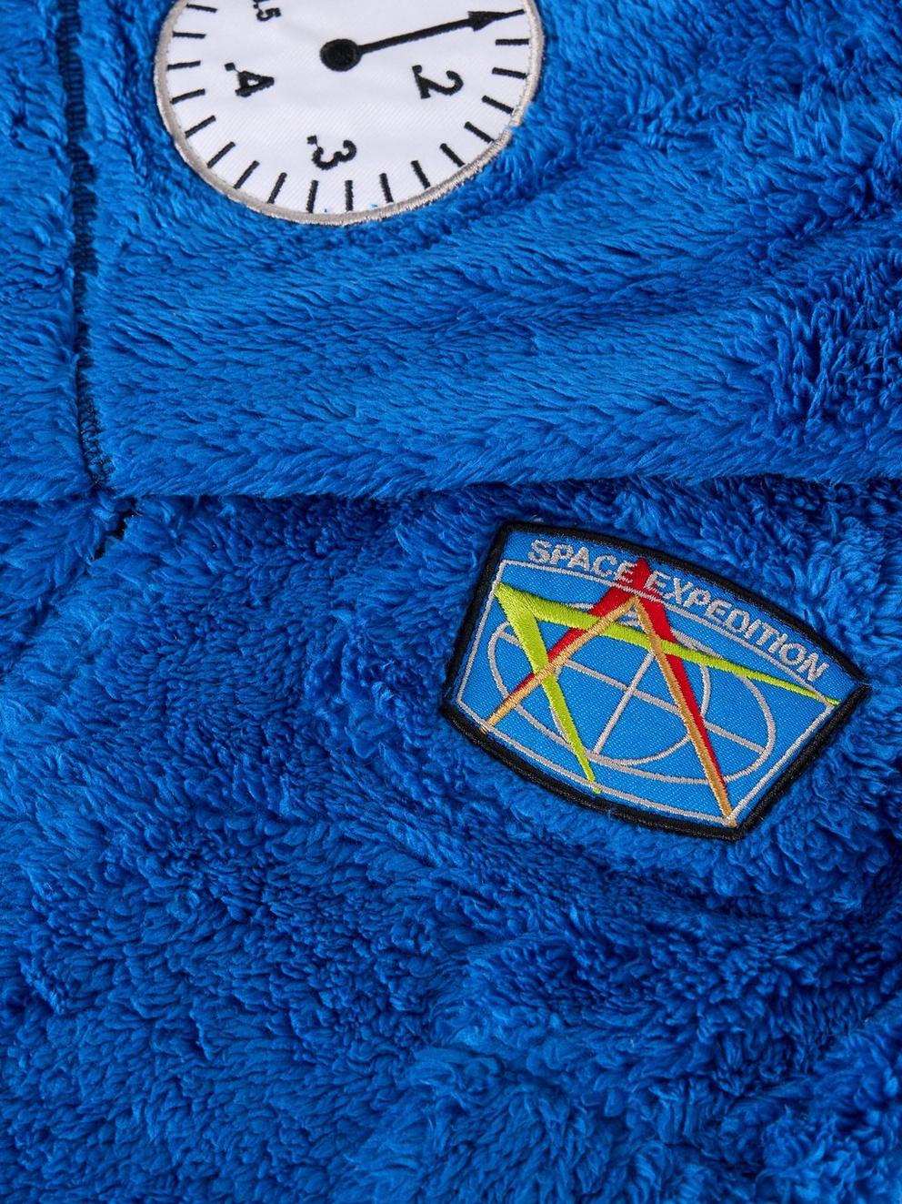 Spaceman Onesie in MID BLUE - FLAT DETAIL