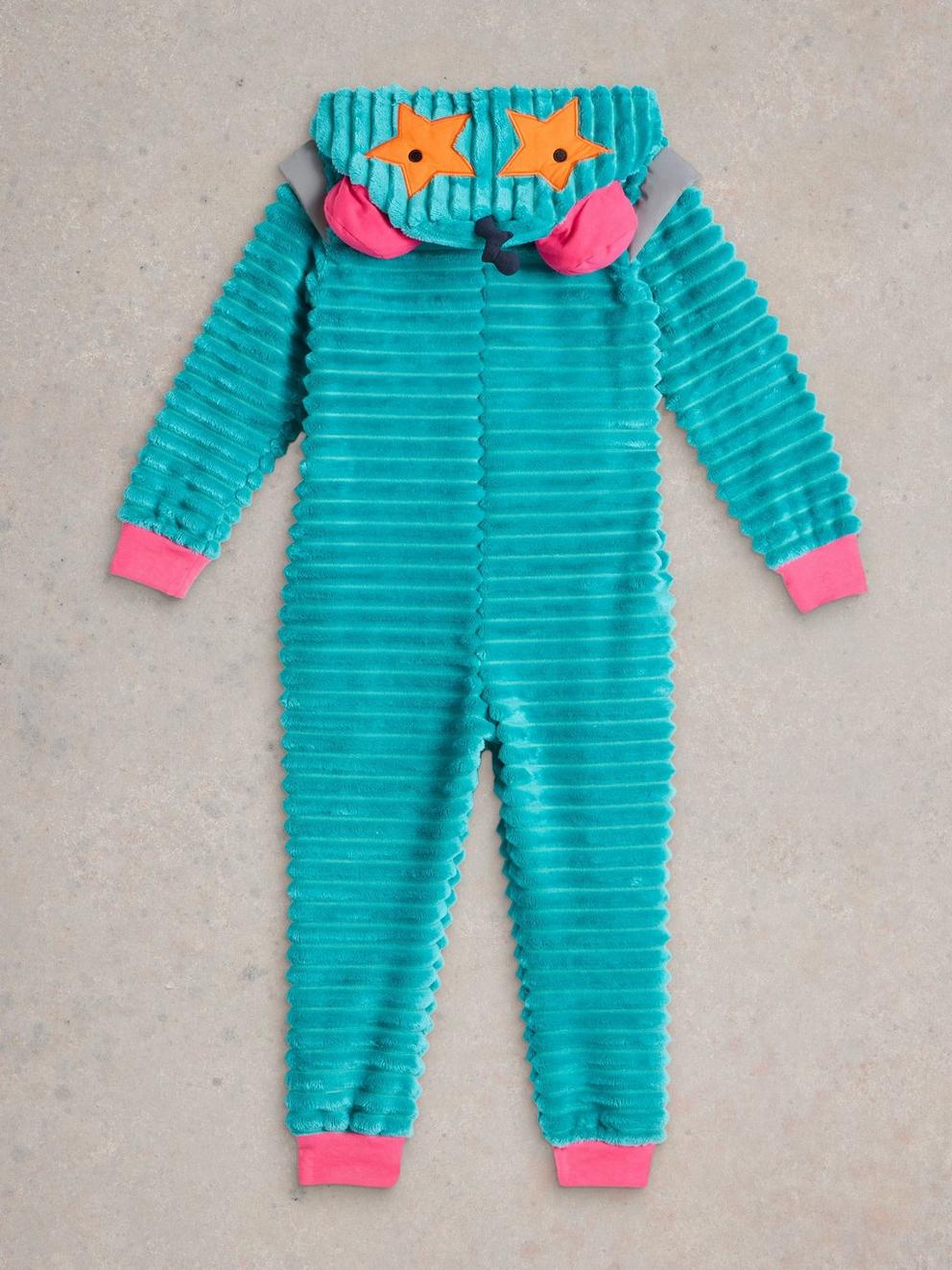 Girls Robot Onesie in LGT BLUE - FLAT BACK