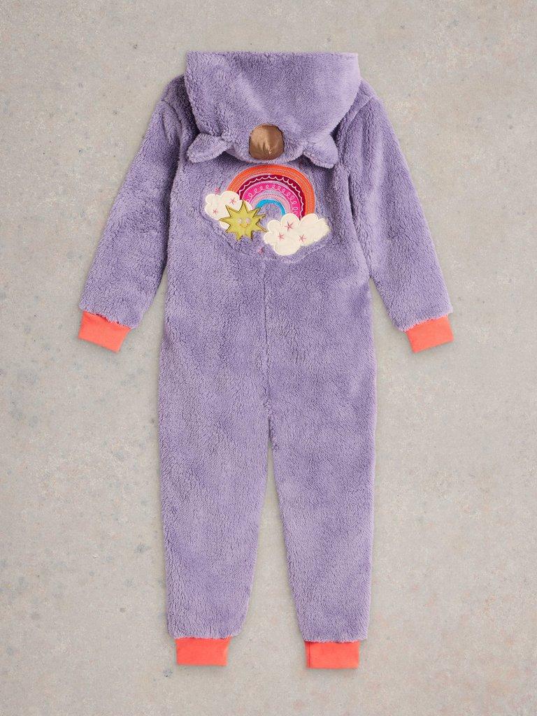 Girls Unicorn Rainbow Onesie in PURPLE MLT - FLAT BACK