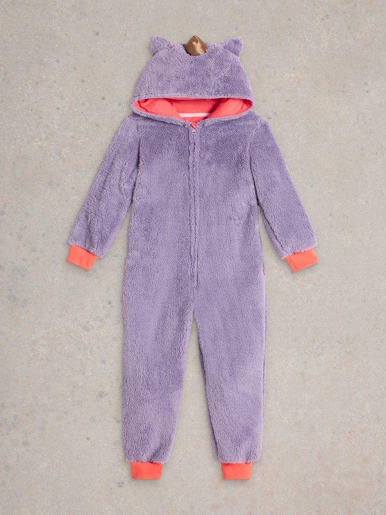 Girls Unicorn Rainbow Onesie in PURPLE MLT - FLAT FRONT