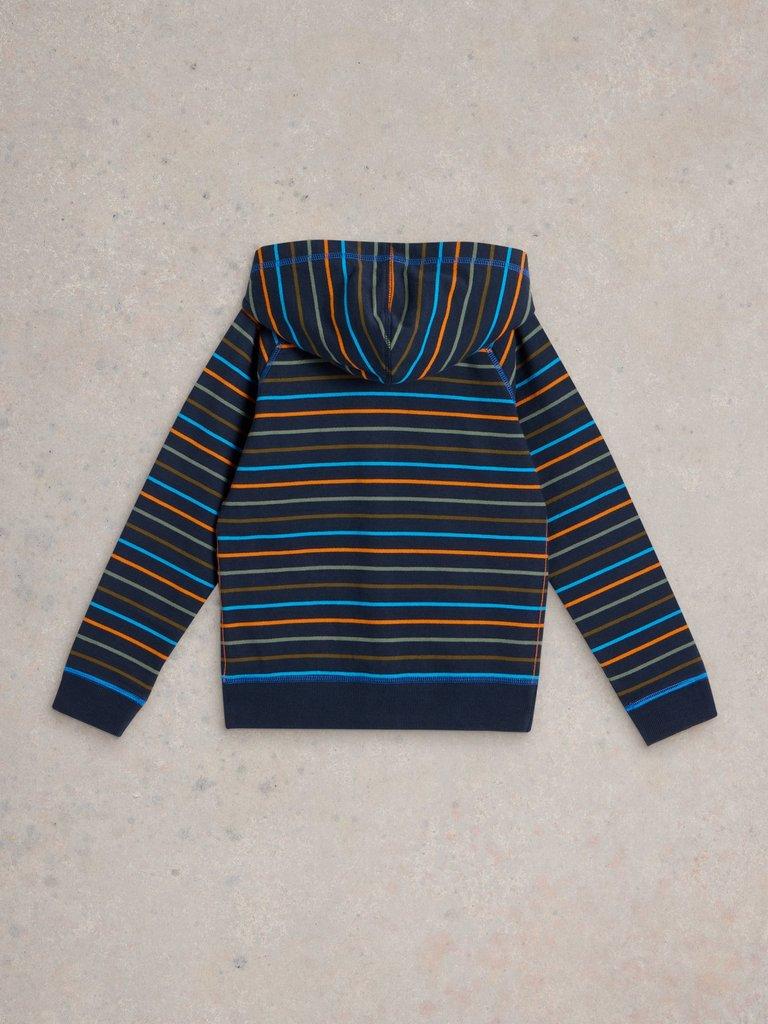 Charlie Stripe Hoody in NAVY MULTI - FLAT BACK