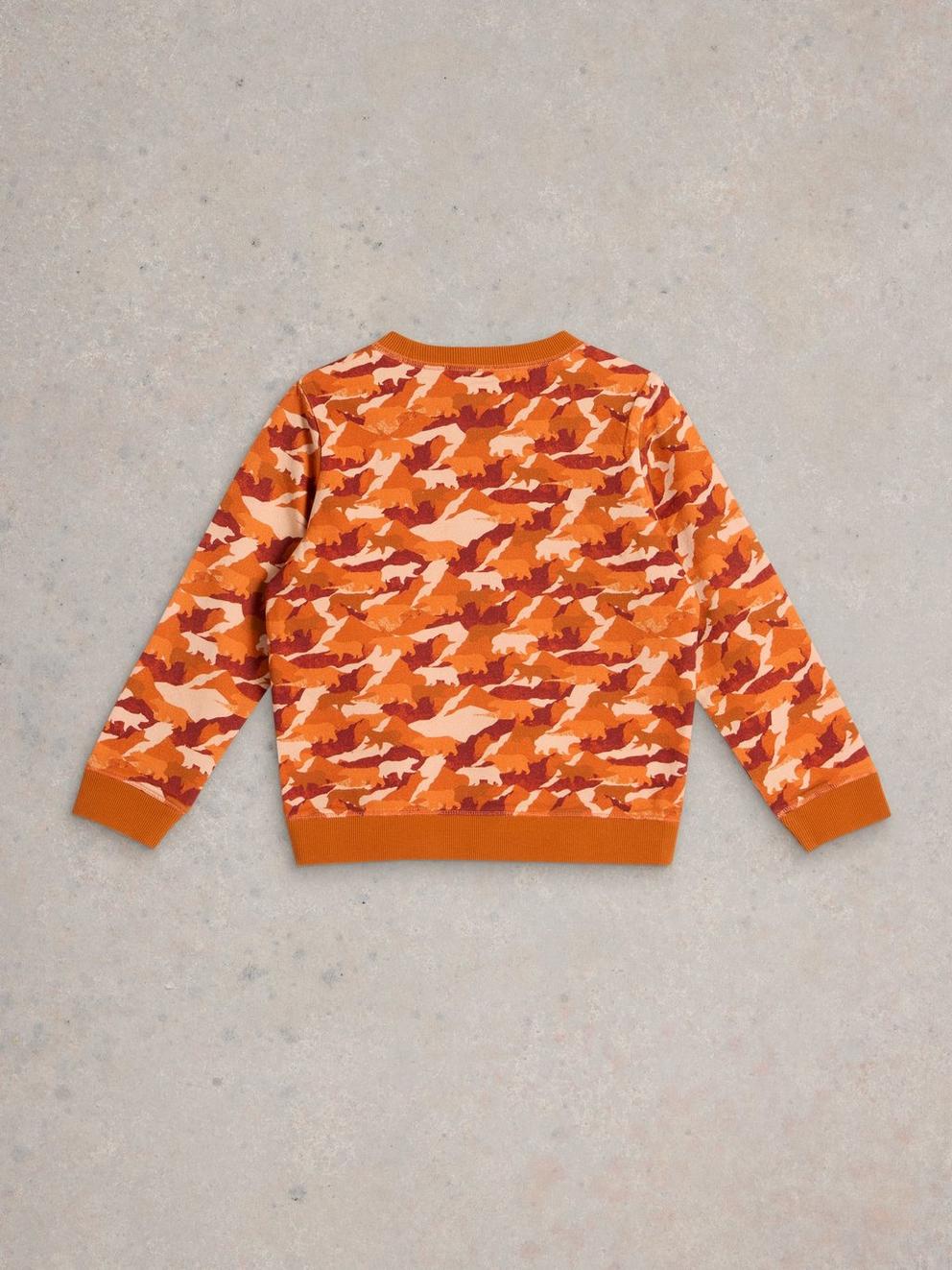 Ned Camo Sweat in ORANGE MLT - FLAT BACK