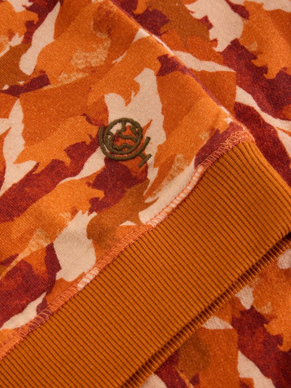 Ned Camo Sweat in ORANGE MLT - FLAT DETAIL