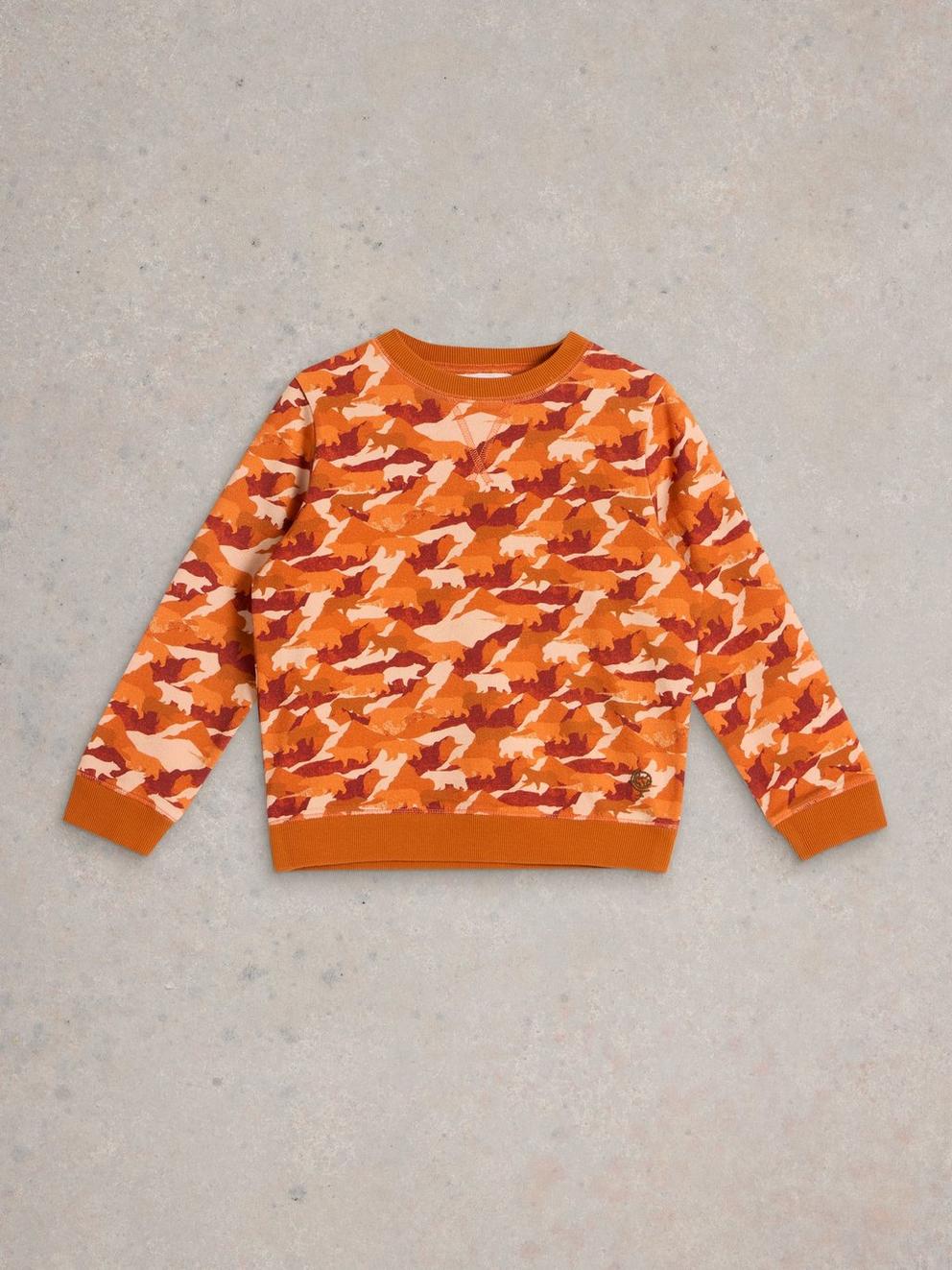 Ned Camo Sweat in ORANGE MLT - FLAT FRONT