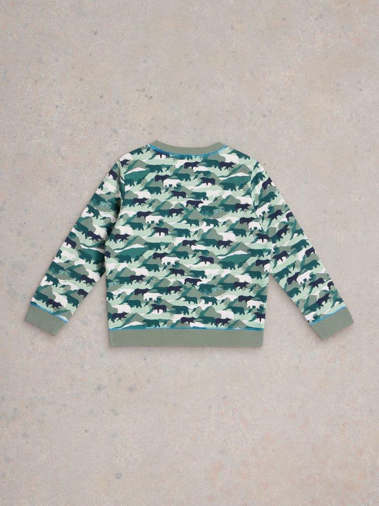 Ned Camo Sweat in TEAL MLT - FLAT BACK