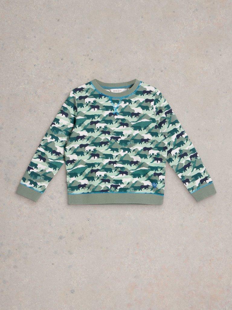 Ned Camo Sweat in TEAL MLT - FLAT FRONT