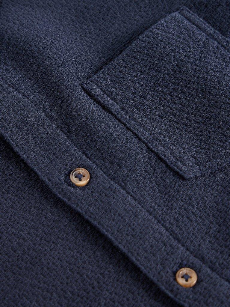 Textured Jersey Overshirt in DARK NAVY - FLAT DETAIL