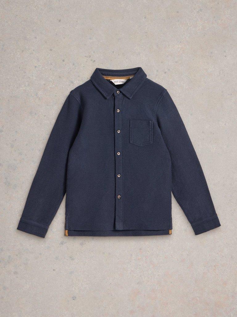 Textured Jersey Overshirt in DARK NAVY - FLAT FRONT