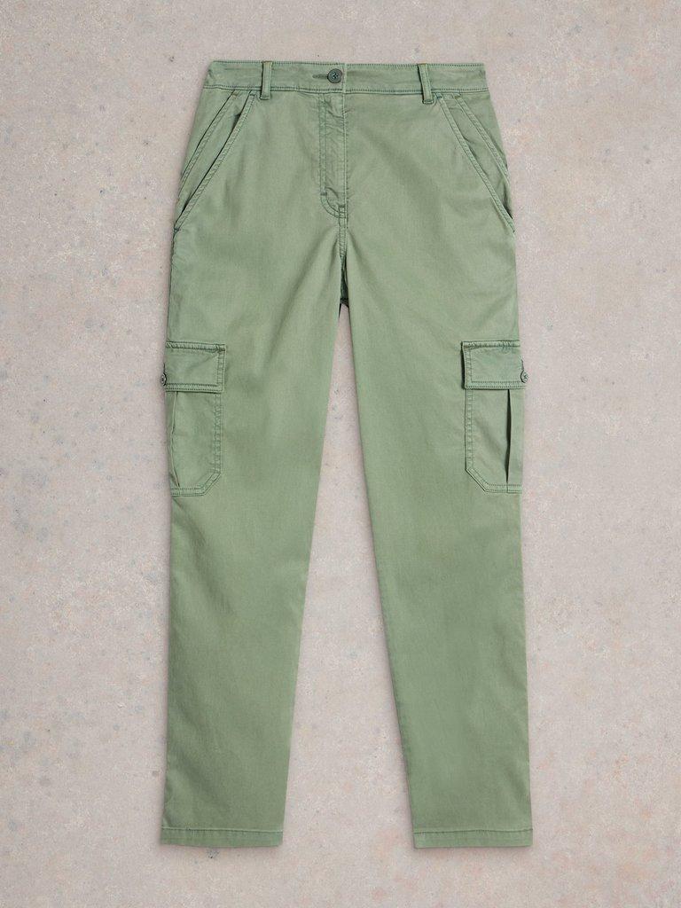 Everleigh Cargo Trouser in MID GREEN - FLAT FRONT