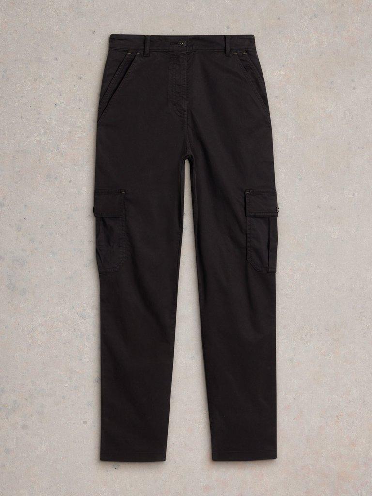 Everleigh Cargo Trouser in PURE BLK - FLAT FRONT