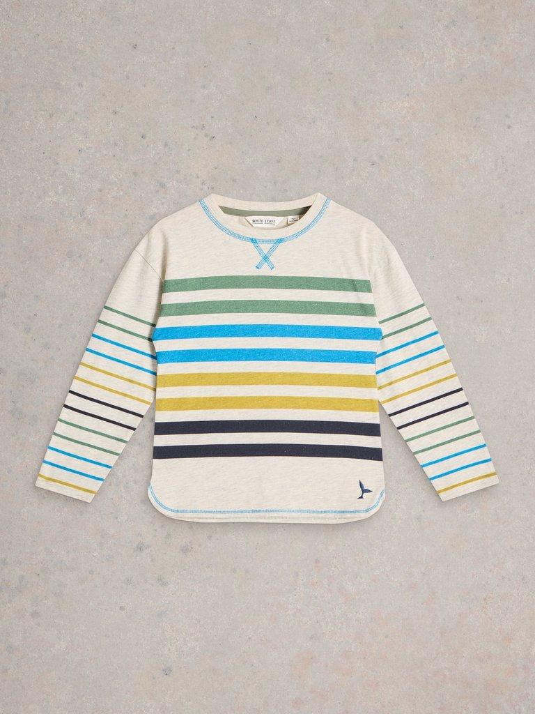 LS Stripe Tee in NAT MLT - FLAT FRONT