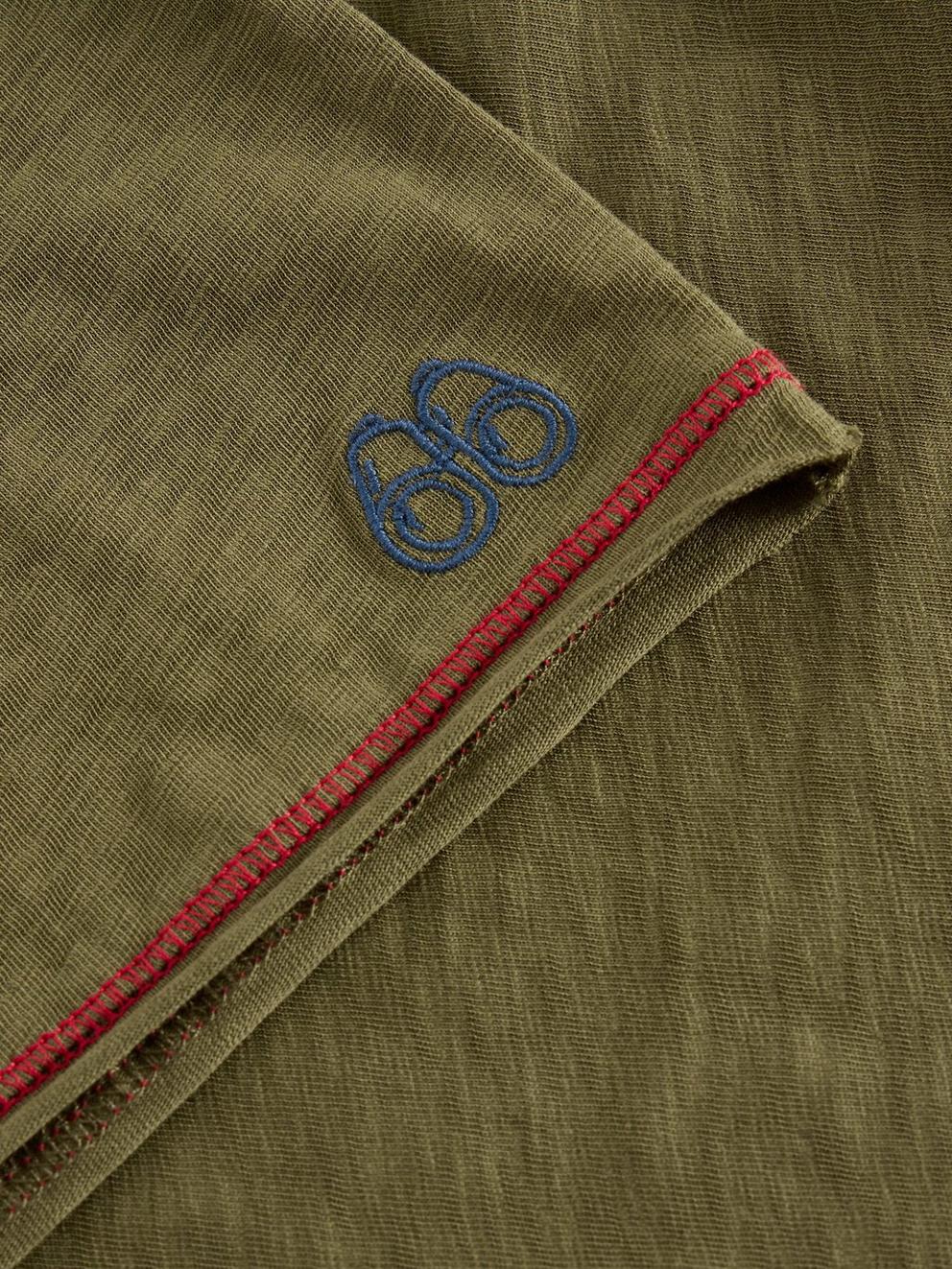 LS Wolf in Woods Graphic Tee in KHAKI GRN - FLAT DETAIL