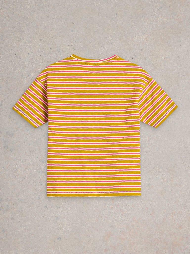 Girls Stripe Tee in YELLOW MLT - FLAT BACK