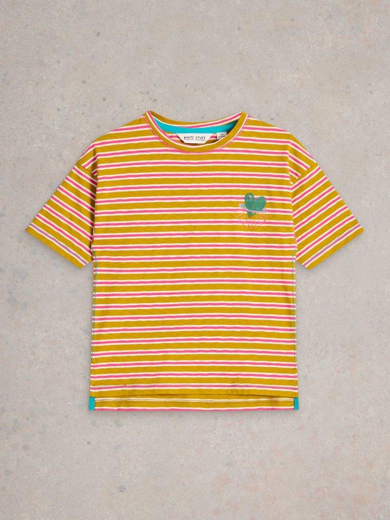 Girls Stripe Tee in YELLOW MLT - FLAT FRONT