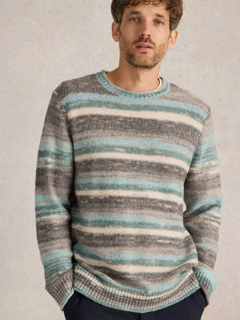 Spacedye Knitted Jumper in BLUE MLT - LIFESTYLE