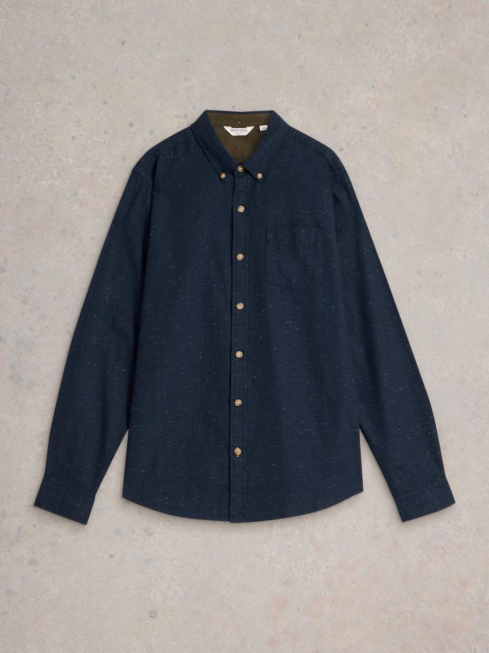 Nep Oxford Shirt in DARK NAVY - FLAT FRONT