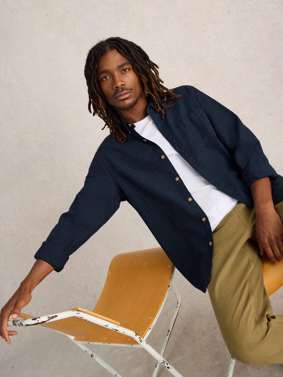 Nep Oxford Shirt in DARK NAVY - LIFESTYLE