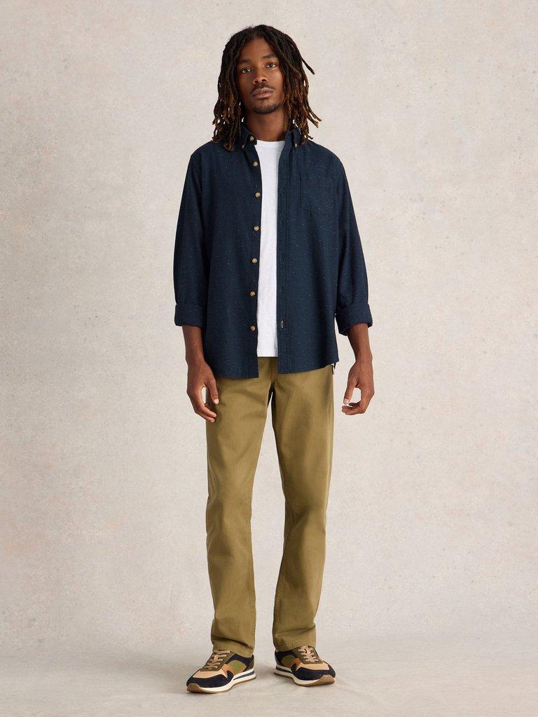 Nep Oxford Shirt in DARK NAVY - MODEL FRONT