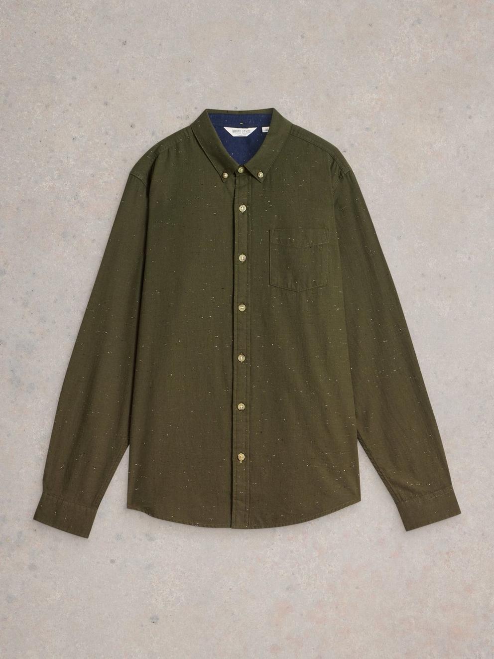 Nep Oxford Shirt in KHAKI GRN - FLAT FRONT